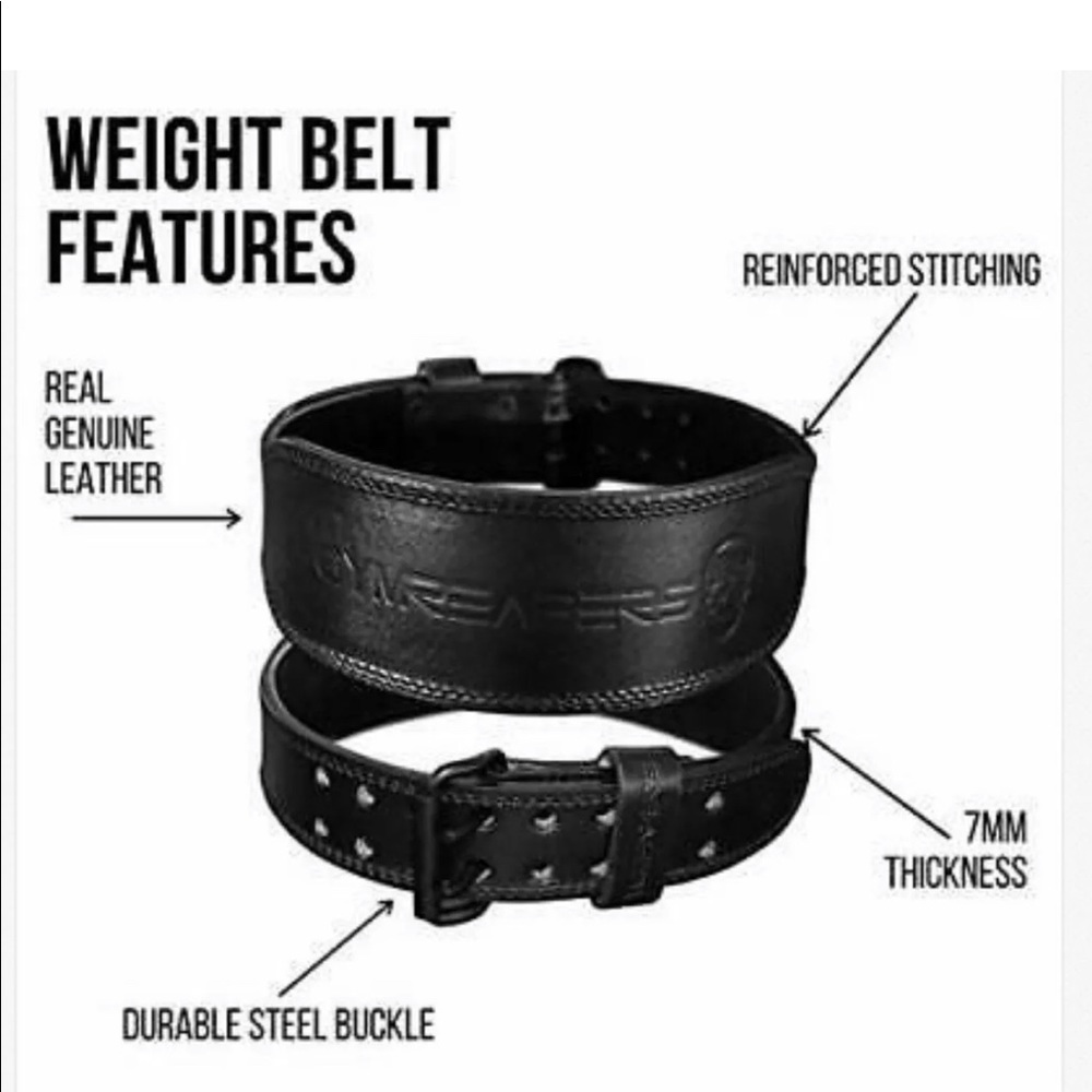 Gymreapers small weightlifting belt new black